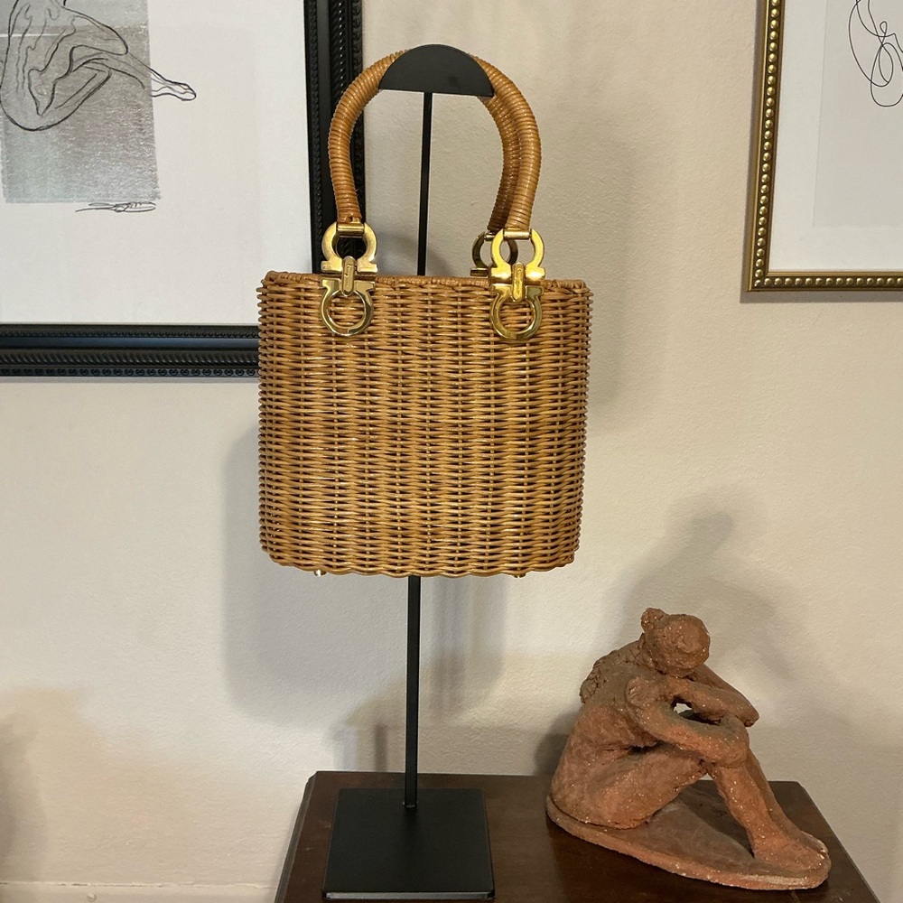 Salvatore Ferragamo Gancini Woven Handbag